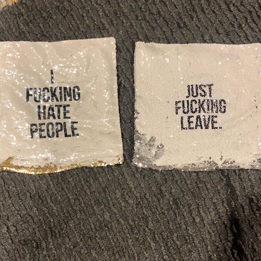 Two amazing reverse sequin pillows BNWOT